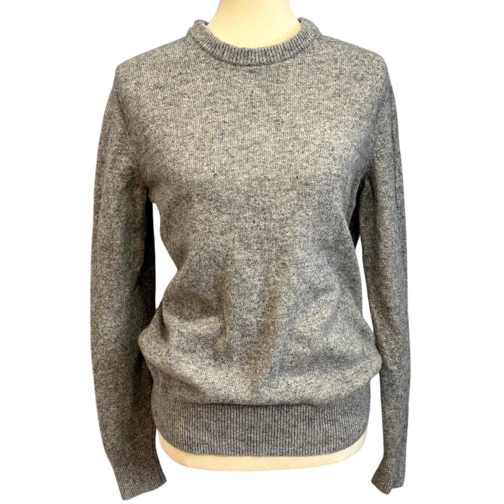 VTG Y2K GAP Heather Gray Lambs Wool Blend Crewneck Sweater Preppy Poetcore, M - Picture 1 of 7